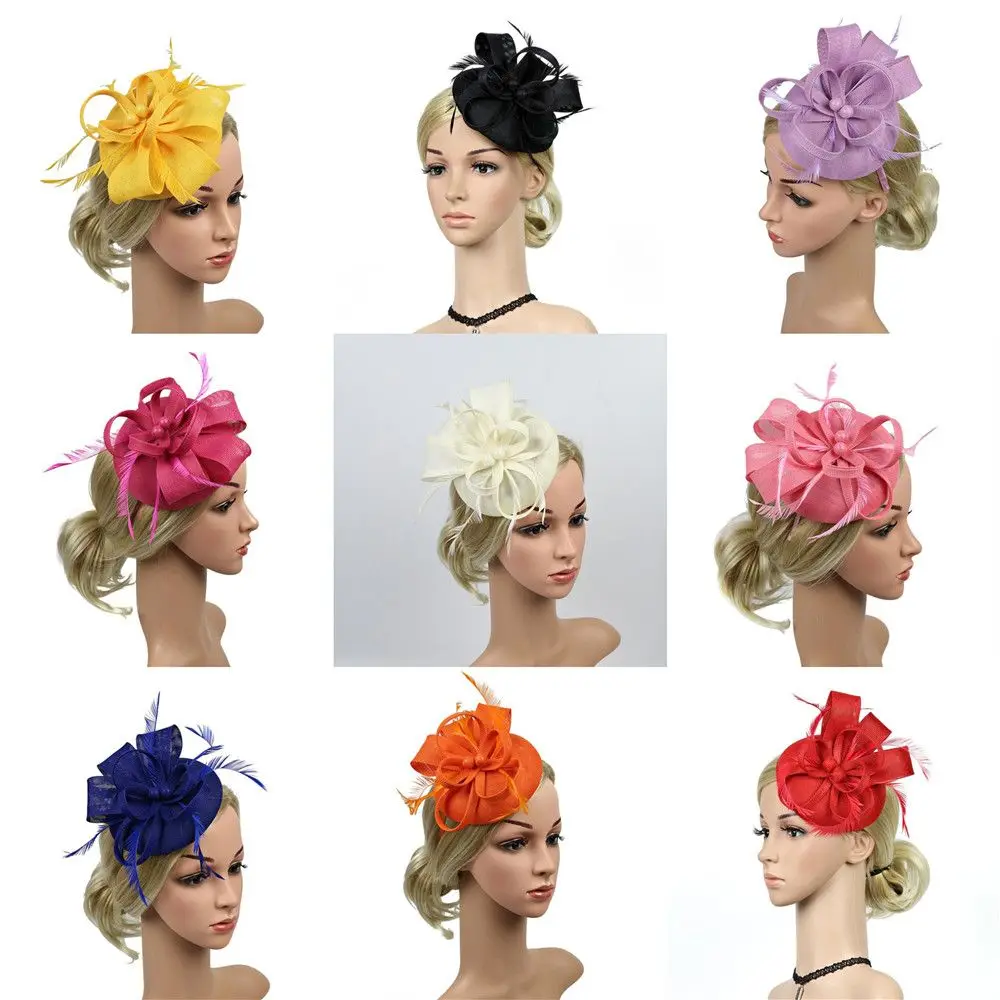 Wedding Fashion Cap Hair Accessories For Dance Flower Top Hat Headband Hairpin Headwear For Women