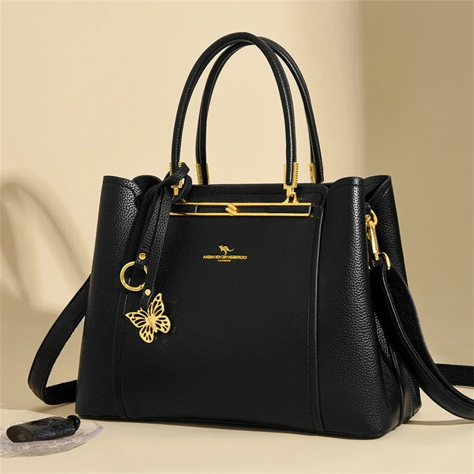 

Soft Leather Luxury Handbags Women Bags Designer 3 Layers Shoulder Crossbody Sac Ladies Large Capacity Shopping Messenger Tote