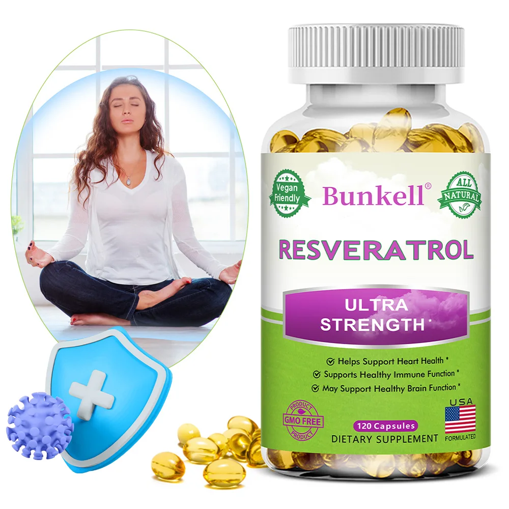 

Resveratrol Complex 1000mg - Anti-Aging Antioxidant, Supports Cellular Health, Skin Radiance & Immune Health 120 Capsules