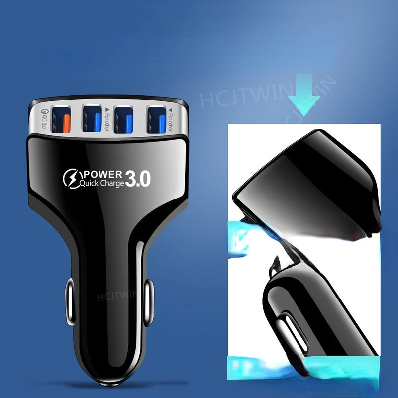 12W 2.4A 4USB Car Charger   Multi-Port   One Tow Four   Cigarette Lighter  Piece Dropshipping