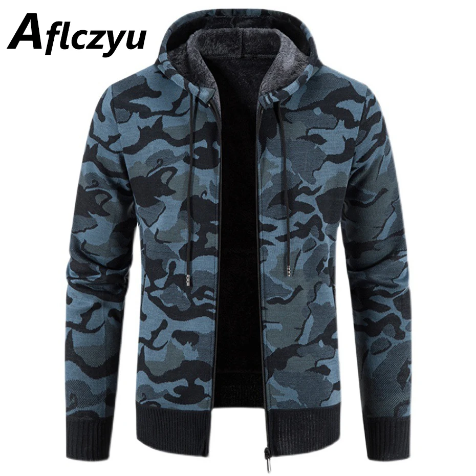 

Camouflage Jacket Men Spring Autumn Fleece Jackets Fashion Casual Camo Hooded Jacket Coat Male Outerwear