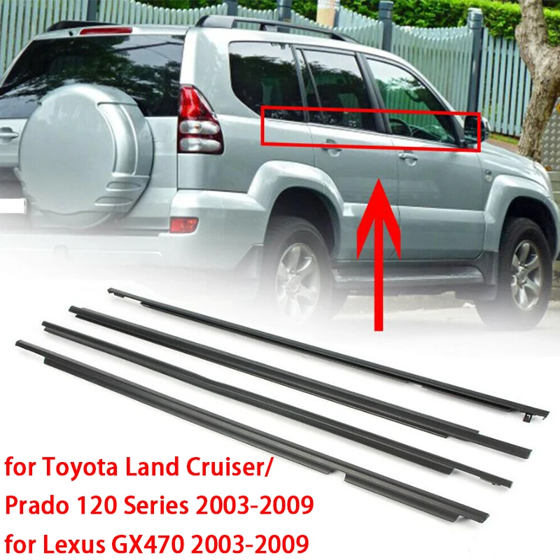 

Car Weatherstrips Window Glass Sealing Strip Waterproof Sealant for Toyota Land Cruiser Prado 120 Series Lexus GX470 2003-2009