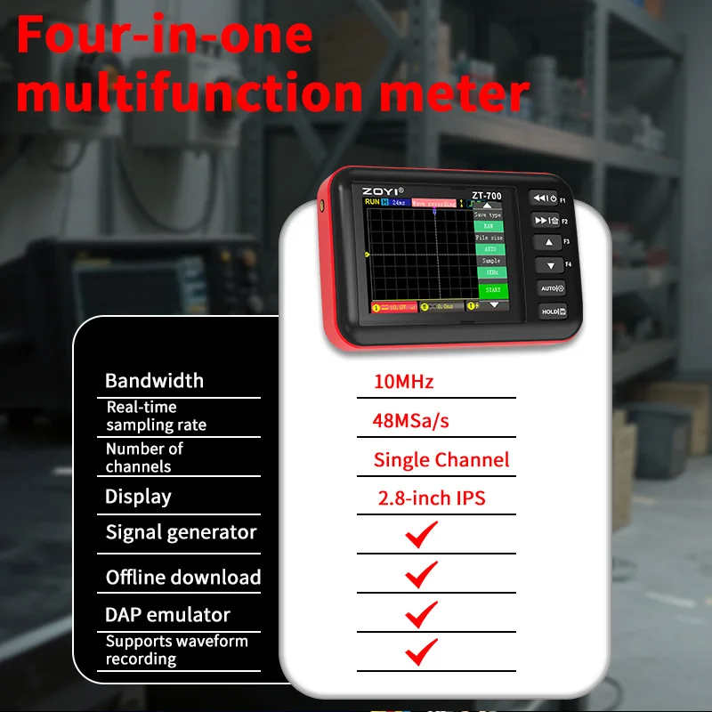 ZOYI ZT-700 4-in-1 Handheld Oscilloscope 10MHz - Portable Signal