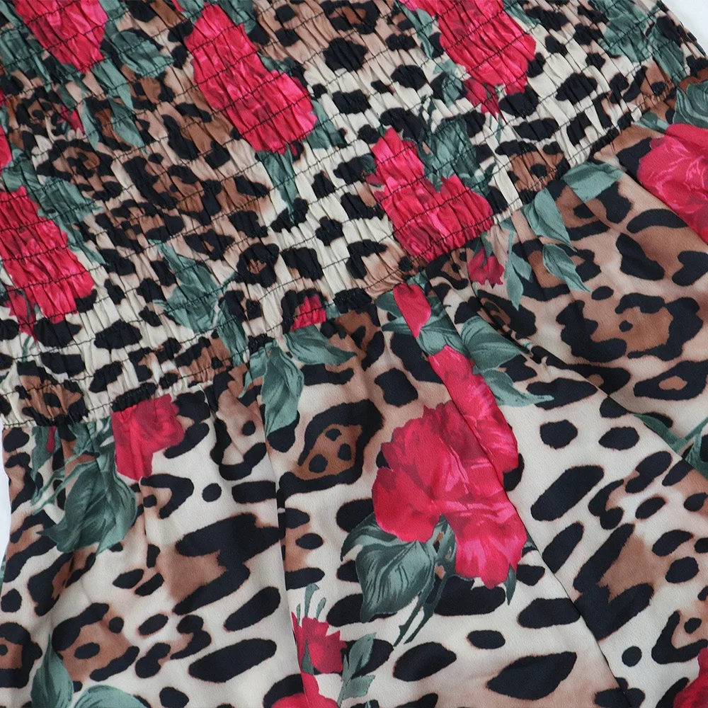 Elegant Jumpsuits & Rompers for Woman Off the Shoulder Printed Sleeveless High Waisted Fashion Birthday Party Dinner Outfits New