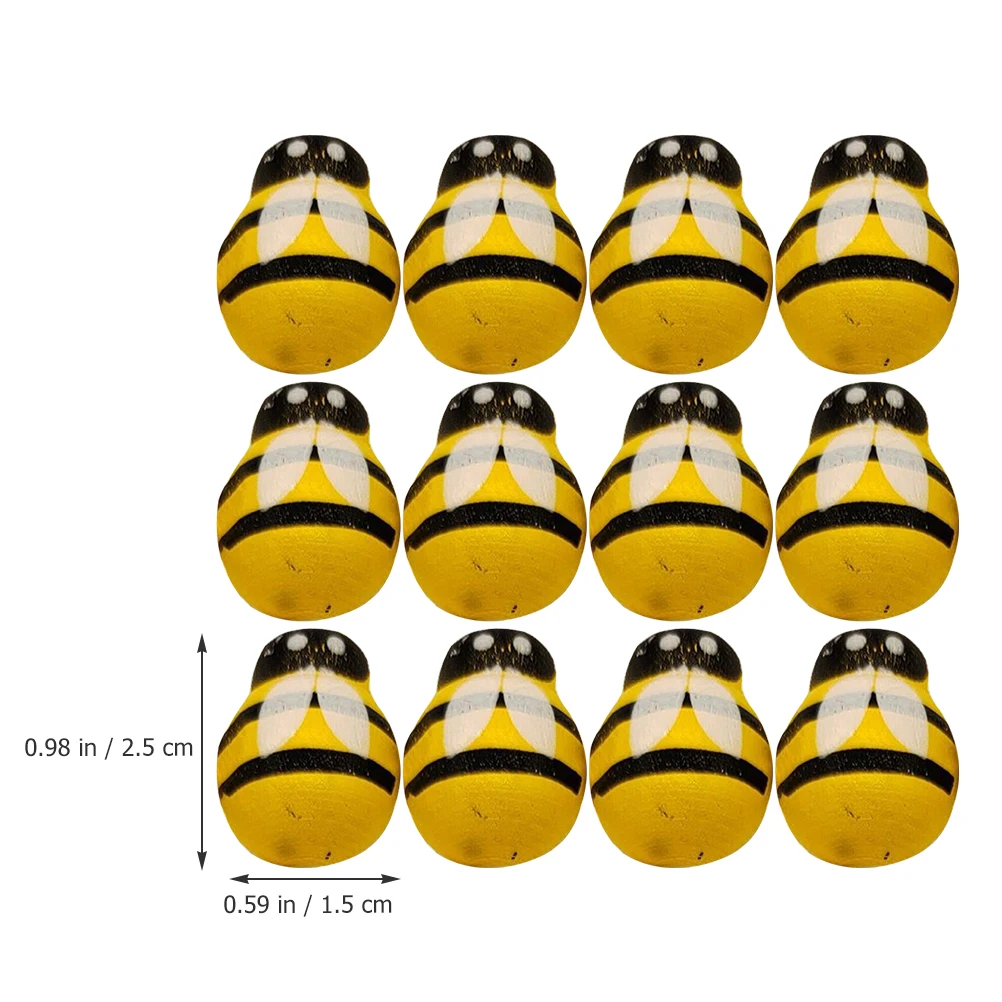 

24 Pcs Wooden Bee Crafts Decorations DIY Hanging naments for Wreath Party Wall Decorations Handmade Lifelike Designs