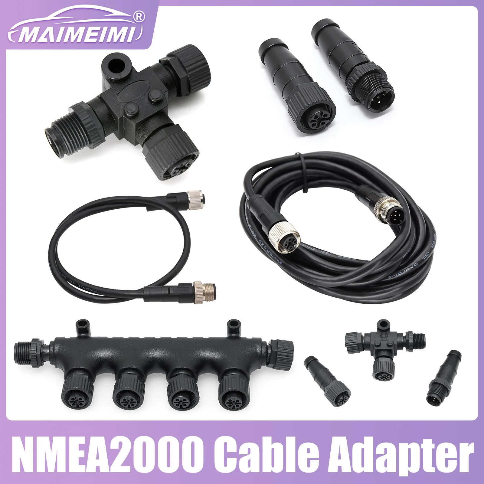 MAIMEIMI NMEA2000 Cable Adapter Car NMEA 2000 Automotive Accessories Wire Kit T-type Connector Cables Converter For Marine Boat
