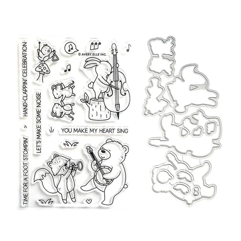 New Valentine's Day Dragon Love Forest Dance Party Clear Stamps Cutting Dies for Paper Making Scrapbooking Embossing Frame Card