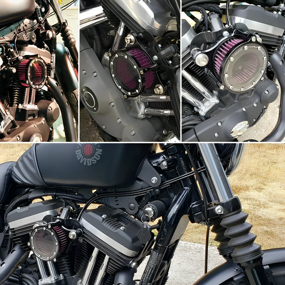 دراجة نارية الهواء منظف المرشّح مدخل نظام الفلتر عدة ل هارلي سبورتستر XL883 XL1200C 48 72 ثمانية وأربعين وسبعين 91-2022 #6