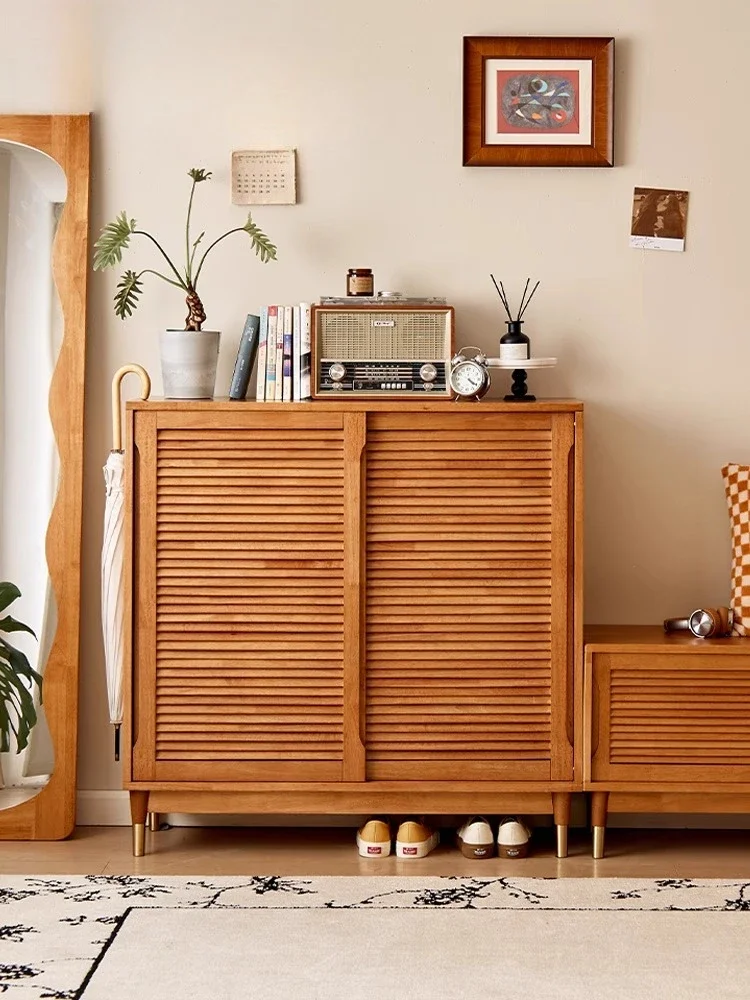 

Nordic solid wood shoe cabinet household door entrance cabinet