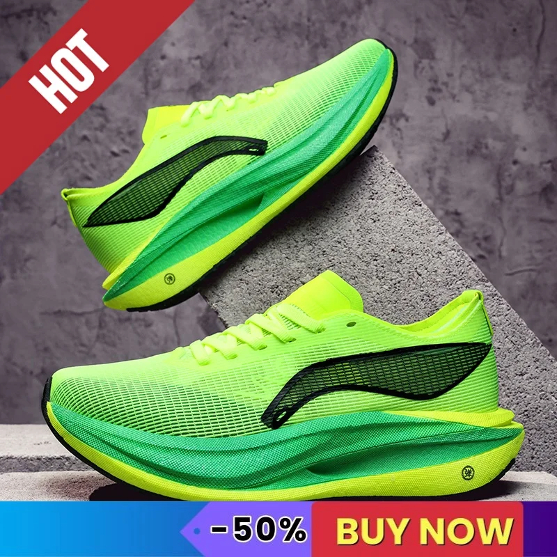 

Sports Running Shoes Men Marathon Sneakers Lightweight Breathable Comfortable Women Athletic Nonskid Sneakers Soft Sole Jogging