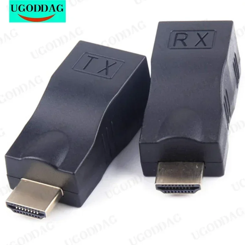 4K HD HDMI 호환 익스텐더 RJ45 LAN 네트워크 확장 송신기 수신기 TX RX Cat5e CAT6 이더넷 케이블 30m