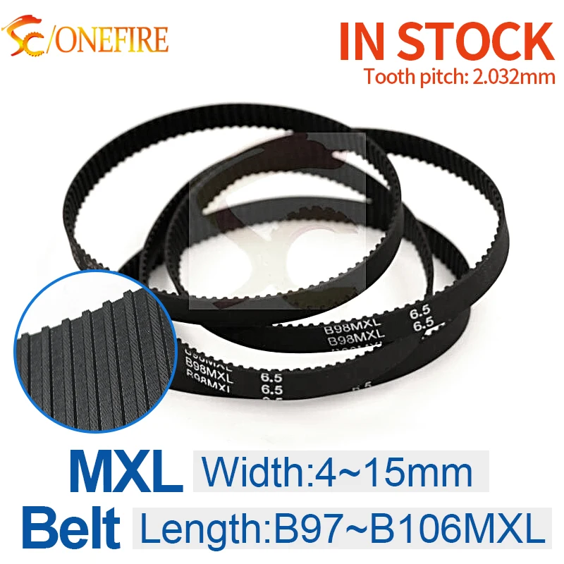 MXL Timing Belt B97/98/99/100/101/102/103/104/105/106MXL Belt width 4~15mm Synchronous Rubber Pitch 2.032mm For CNC