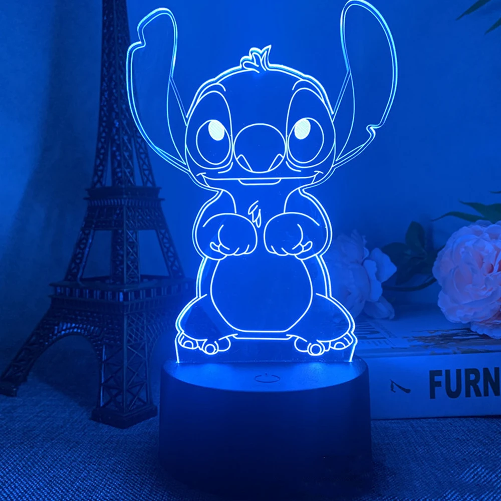 HOT 3D Illusion Stitch Night Light with Remote Control and Smart Touch Room Decor Lamp Birthday Valentine\'s Day Christmas Gifts