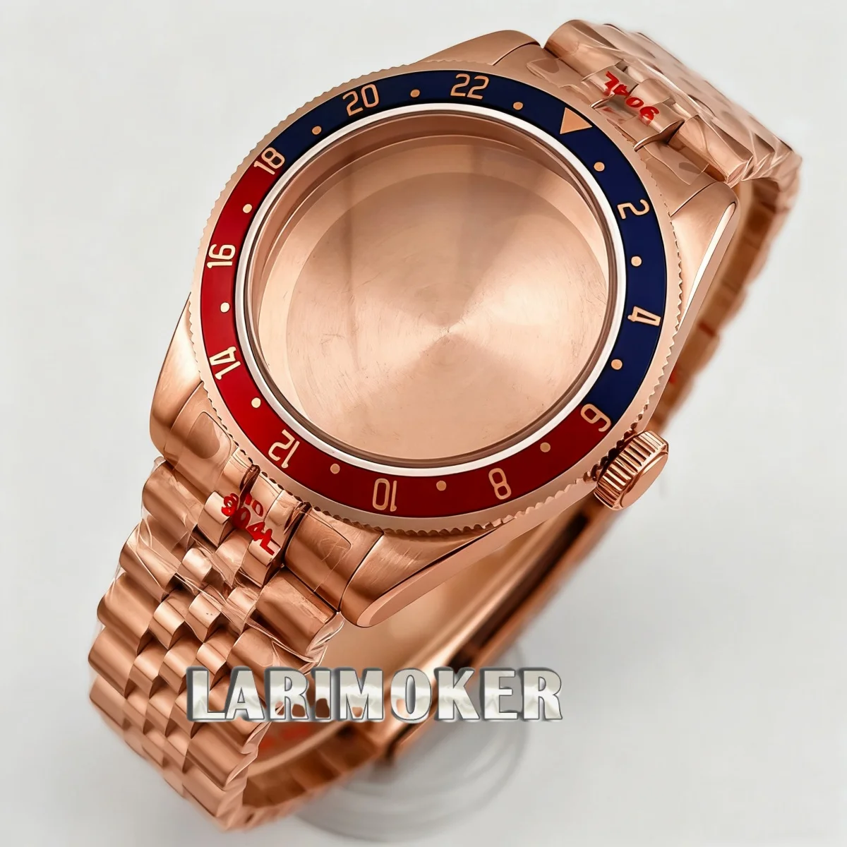 

39mm rose gold case domed sapphire glass compatible with NH34A NH35 NH36 ETA2824 PT5000 automatic movement stainless steel strap