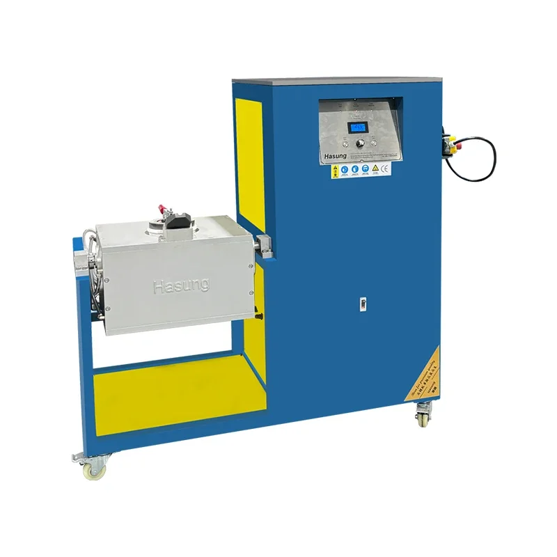 sSS For HASUNG Top Quality Industrial Automatic Pouring Induction Melting FurnaceGold Silver Copper Motorized Button Control