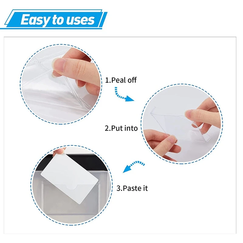 40PCS Index Card Holder, 2 Size Transparent Label Holders Are Suitable For Index Card Sorting, Book Card Pocket