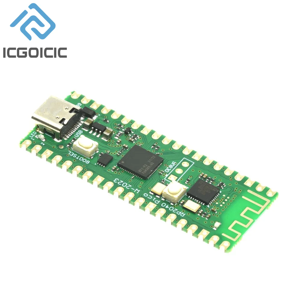 For Raspberry Pi Pico W Board TYPE-C RP2040 Dual-Core ARM Low-Power Microcomputers High-Performance Cortex-M0+ Processor