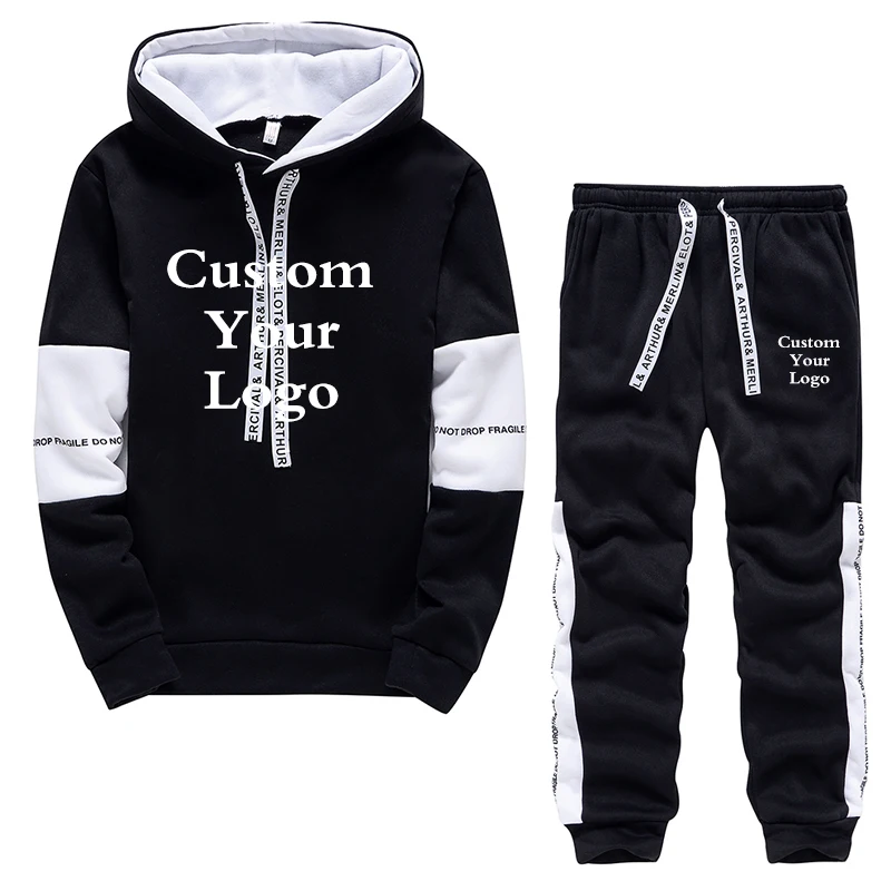 

Mens Custom Logo Tracksuit 2 Piece Sets or Hooded Sweatshirts or Sweatpants Autumn Jogging Suit Men Luxury Casual Clothing