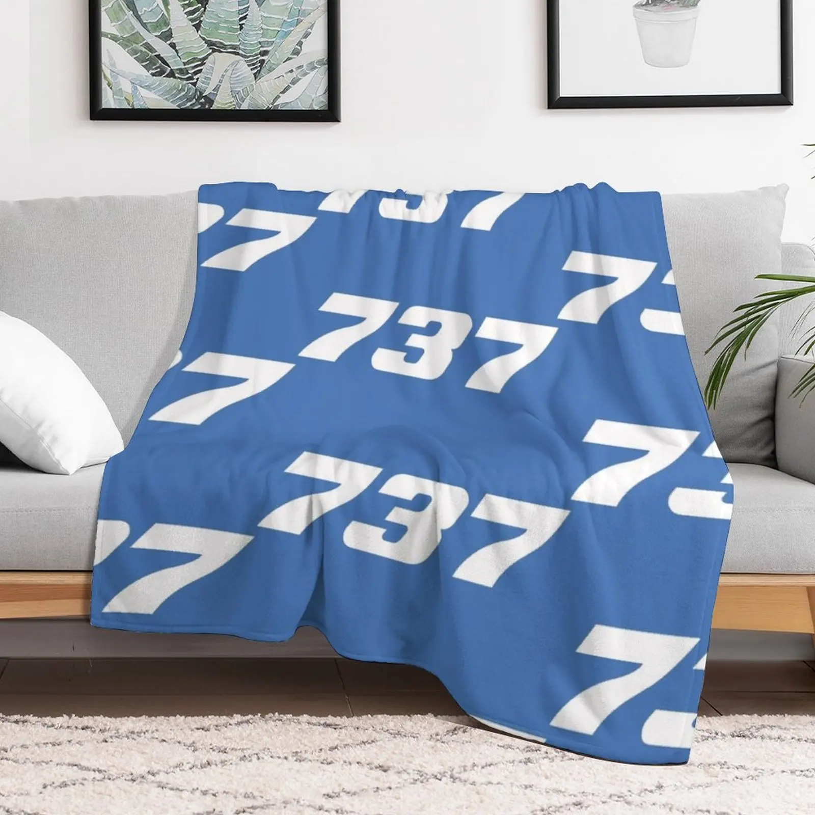 Boeing 737 Aircraft White Throw Blanket blankets ands Plaid on the sofa decorative Blankets