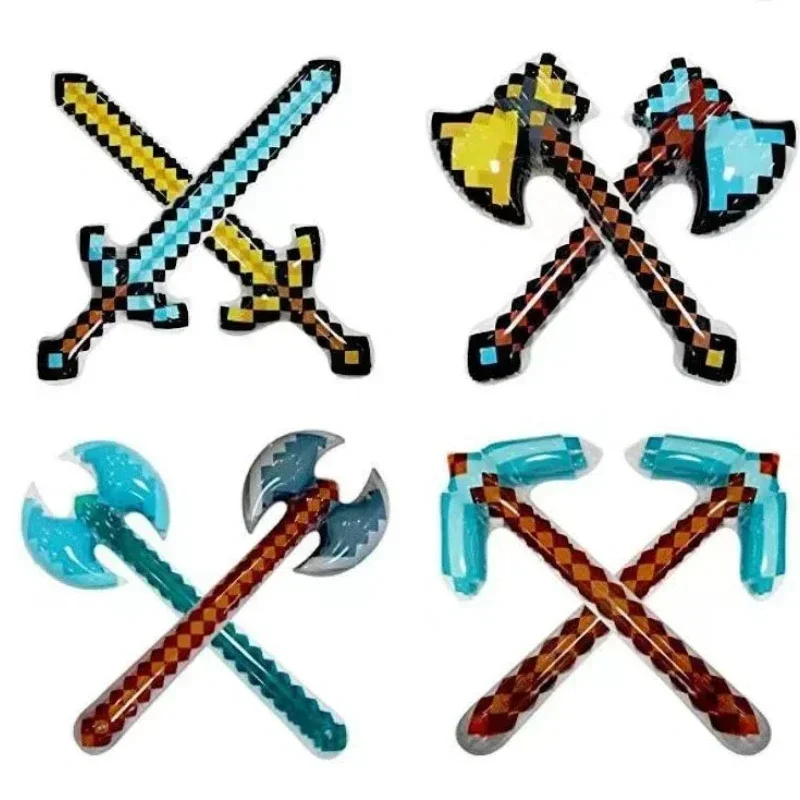 Pixel Style Toys Gemstone Sword Gold Sword Children's Toys Fantasy Figurines Games Inflatable Supplies Swords Christmas Gifts view 2