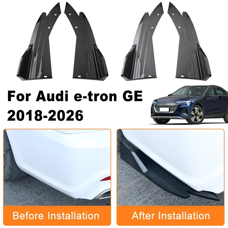 

Car Rear Bumper Spoiler Lip Diffuser Side Skirt Splitter Wrap Angle Anti-Crash Protection Trim For Audi e-tron GE 2018-2026 2019