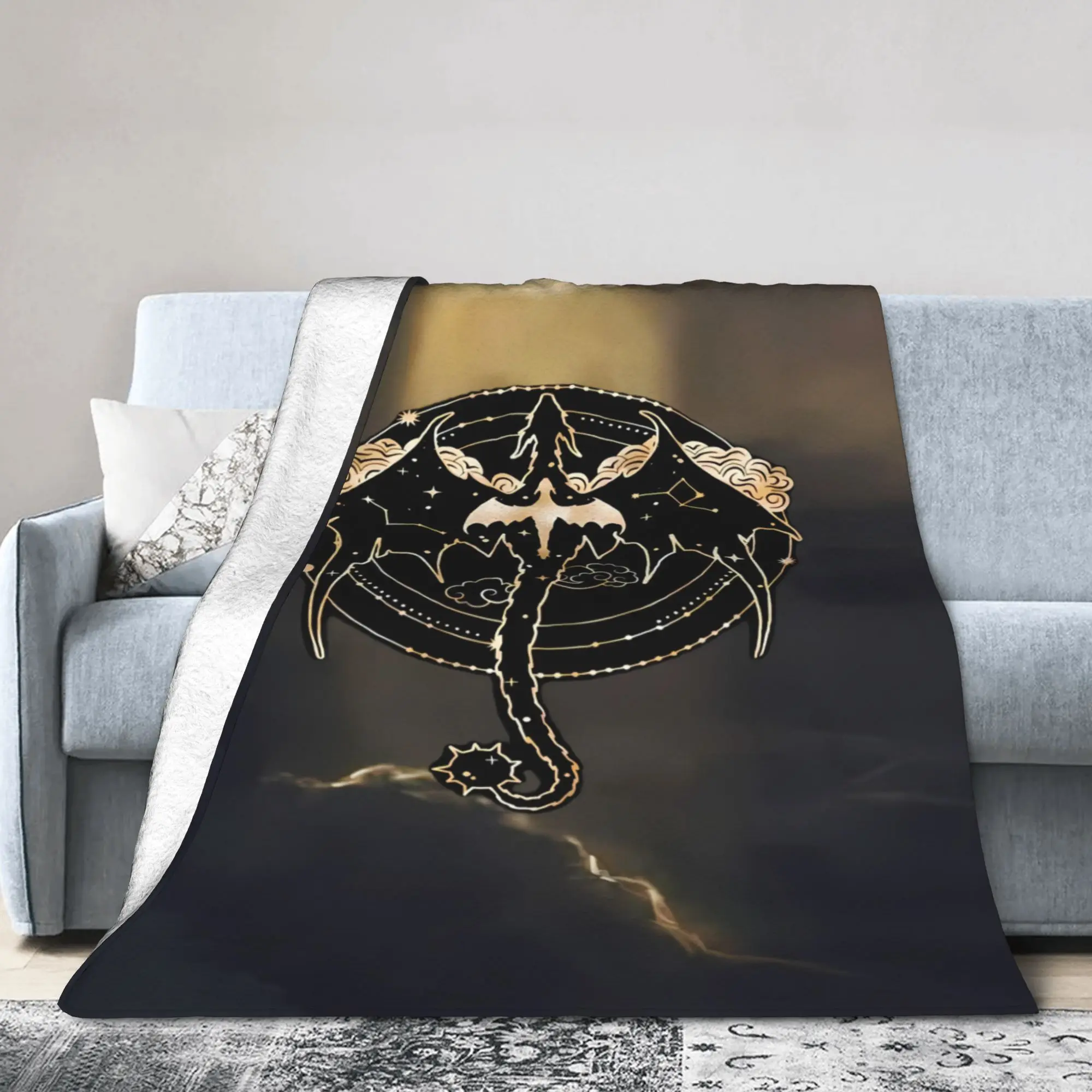 F-Fourth W-Wing Dragon Soft Blanket  Children Plush Throw Blanket Fashion Couch Chair Flannel Bedspread Sofa Bed Cover
