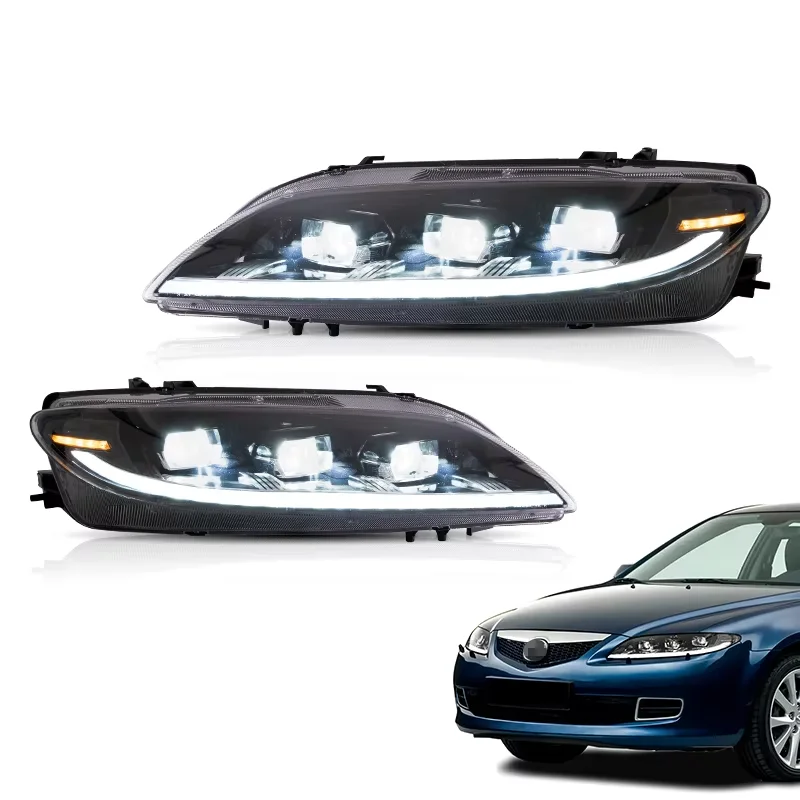 Manufacturer Wholesales Full LED Headlights Animation DRL Car Sequential Head Light Front Lamp 2003-2015 for Mazda 6