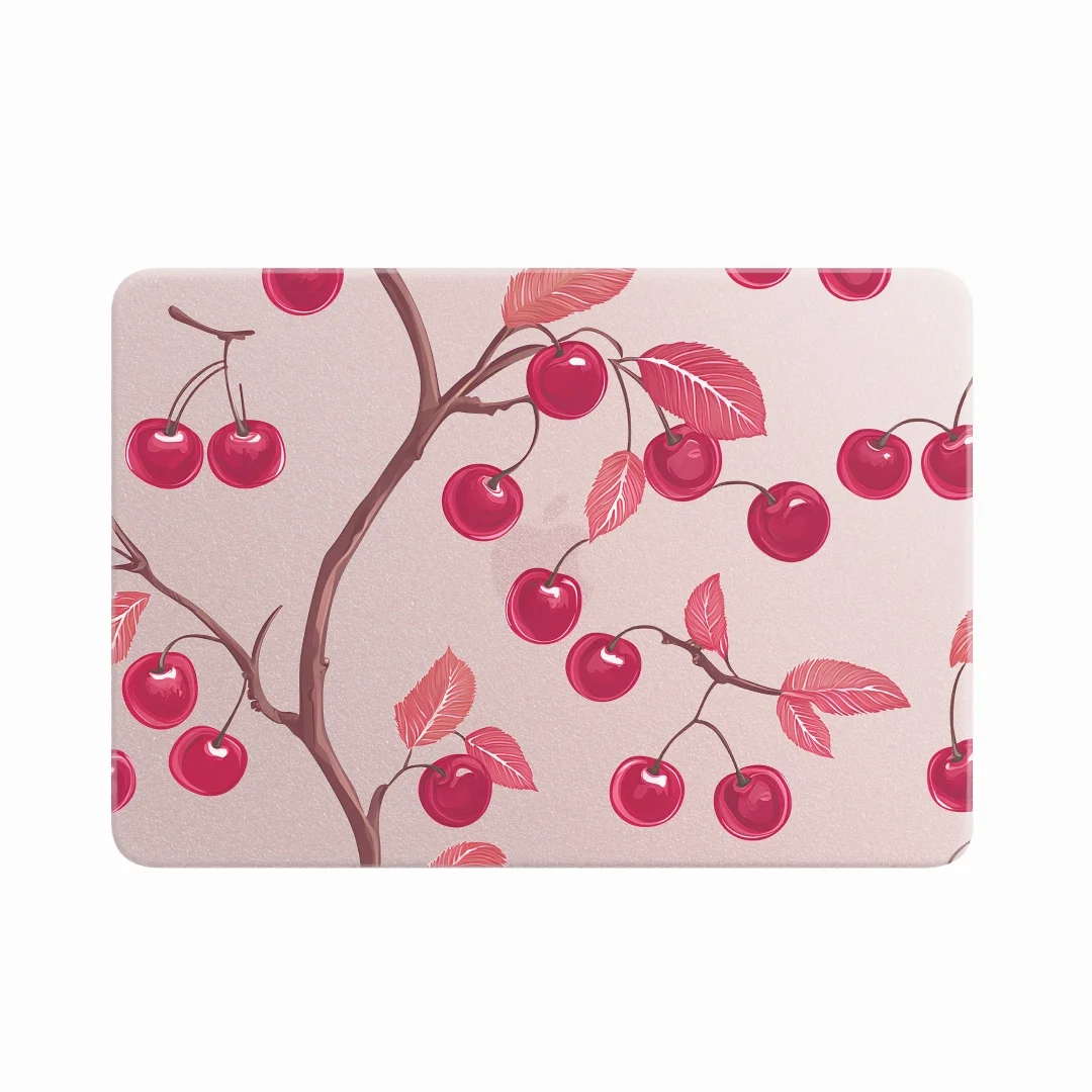 Cherry Print Laptop Case For Macbook Neo 13 2026 A3404 Case Easy to Snap Ultra-thin Blush Pink Case for MacBook neo 13 A18 Pro