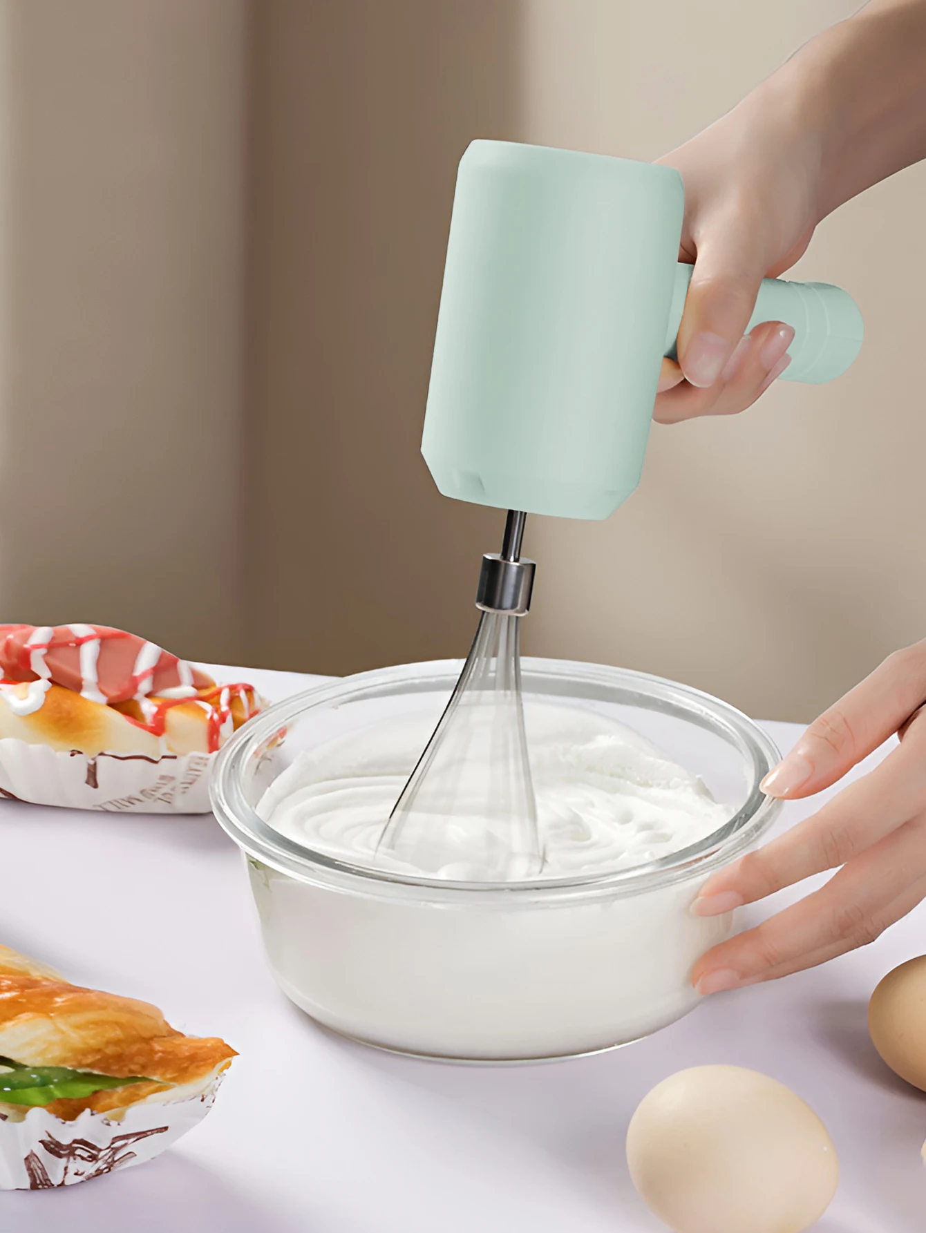 1Pcs Electric Whisk Stirrer Milk Frother Food Processor Portable 3-speed Whisk Cake Baking Kitchen Tools