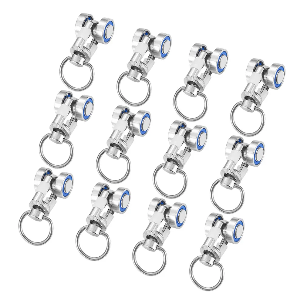 

12pcs Metal Bearing Rollers For Ceiling Curtain Tracks Quiet Sliding Gliders Replacement Parts Compatible With Drapery Rails