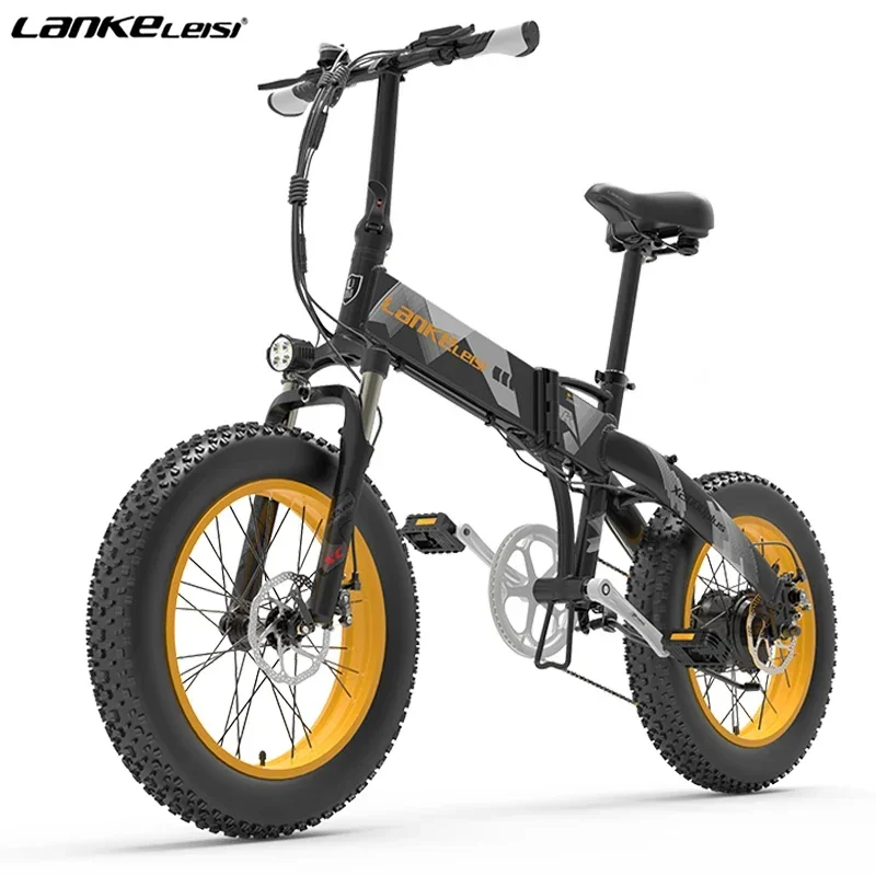 New Electric Bike Lankeleisi X2000 48V 1000W 12.8AH Battery Spokes Wheel Fat Tire Ebike 7 Speeds Foldable Electric bicycle