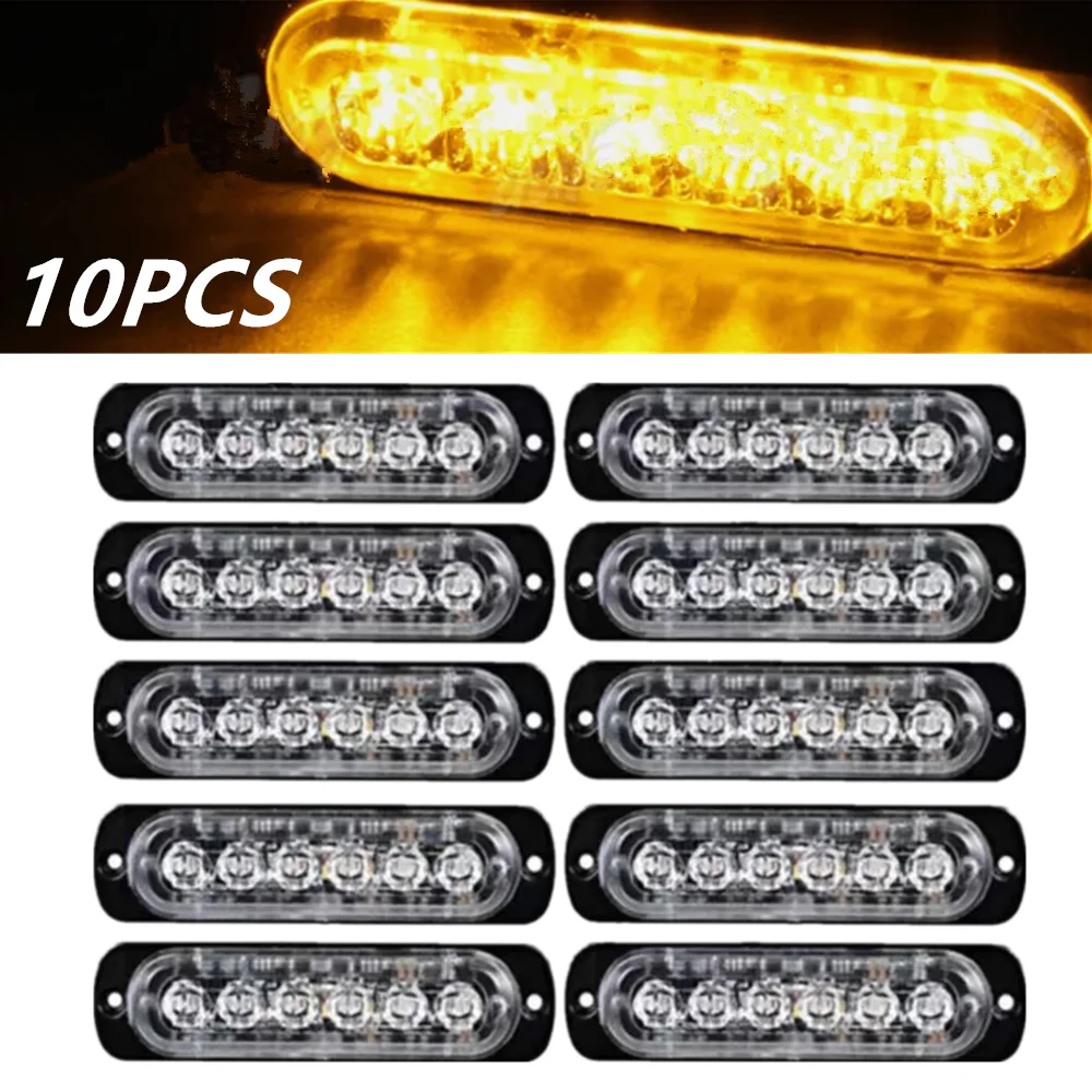 

10PCS Truck Side Car Strobe Light LED Warning Light for 12-24V Car Trailer Lorry Turn Signal Flasher Beacon Emergency Light