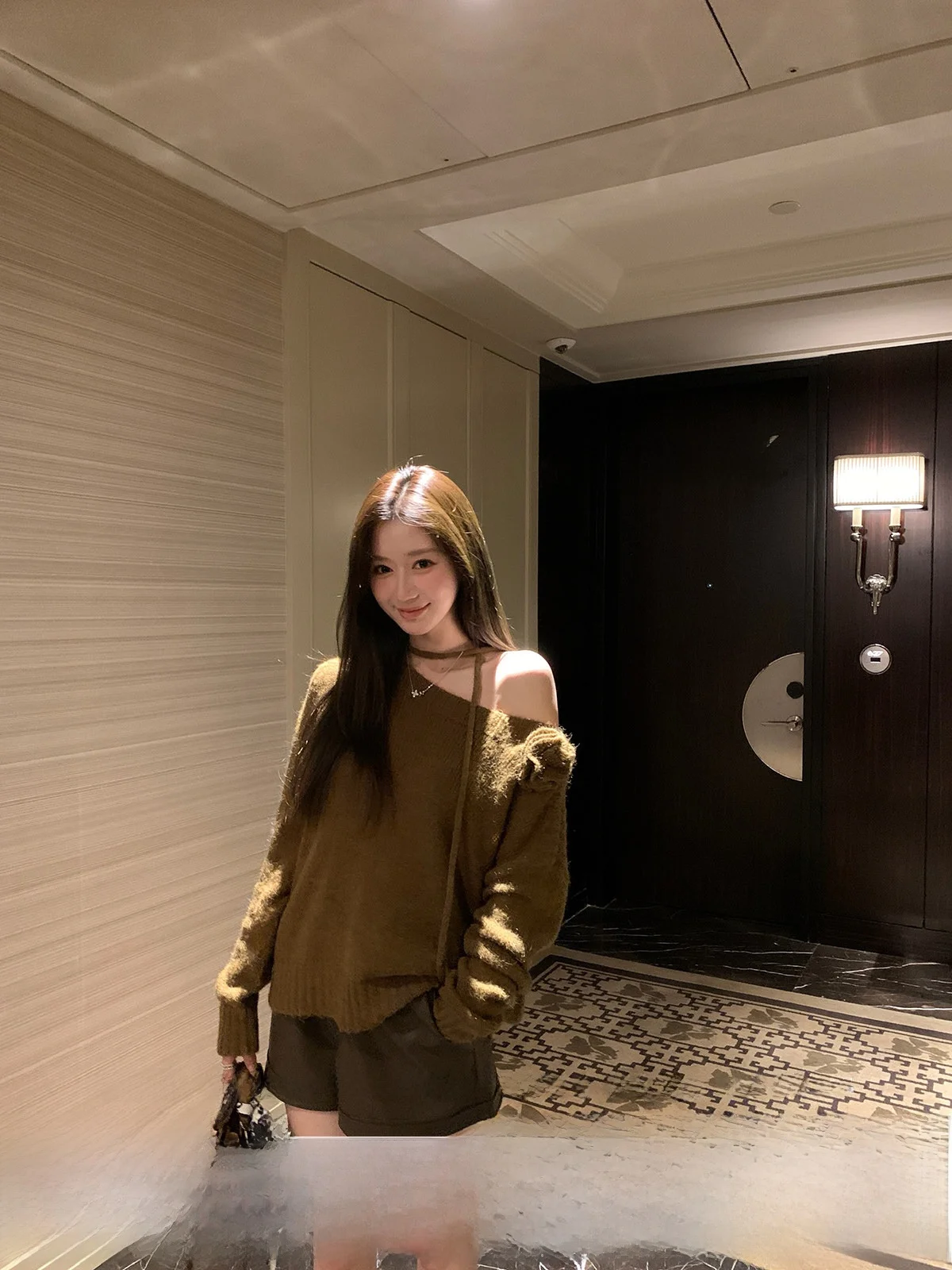 

YOLI Parisian Sle Loose Fit Overhead Sweater Women's Autumn Lazy Faion Versatile Loose Slimming Top Warm Thermal Long Sve