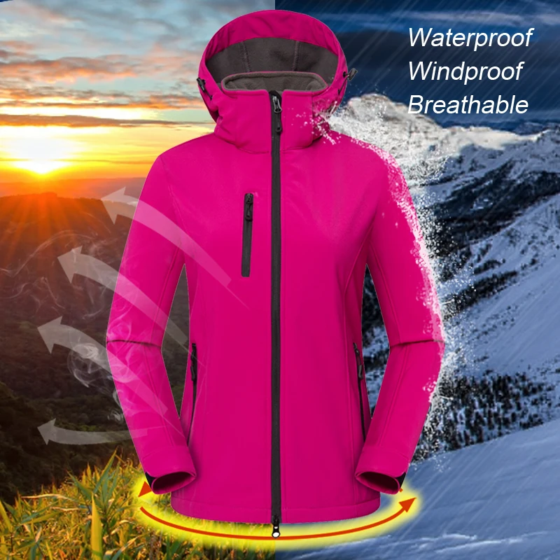 Imagem -03 - Outono Inverno Mulher Jaqueta de Acampamento Calças Trekking Térmica à Prova Dsoftágua Velo Softshell Caminhadas Esqui Terno Esportes ao ar Livre Agasalho