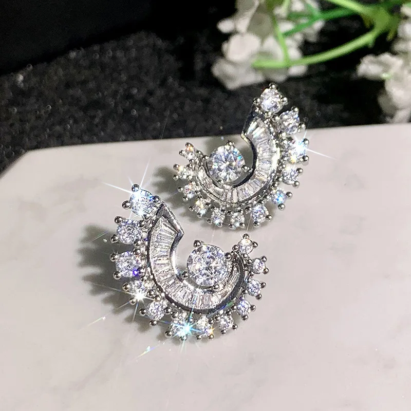 

HIBRIDE 2025 Classic Hot White Stud Earrings Women's Clothing Light Luxury Jewelry Set Party Holiday Gift Wedding Travel E263