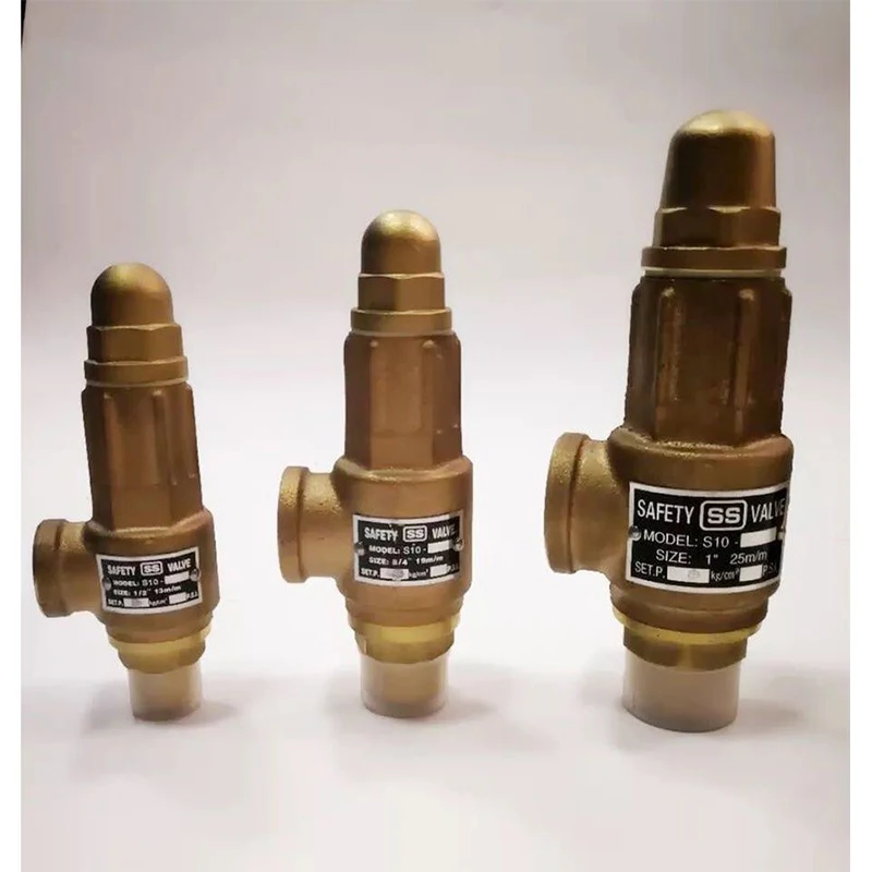 S10 Brass safety valve Steam Adjustable Pressure for pressure tank spring type Temperature & Pressure Relief safty valves