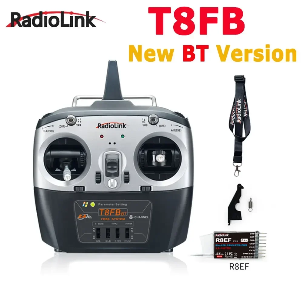 Radiolink T8FB BT 8 Channels RC Transmitter and Receiver R8EF 2.4G Controller for Drone/Fixed Wing, Airplane