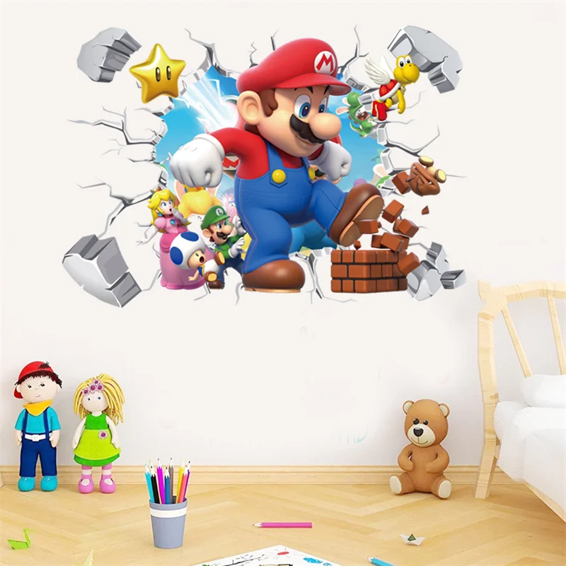 3D Cartoon Anime Game Characters Wall Sticker For Kids Room Living Room Kindergarten Baby Nursery Room DIY Decoration view 2