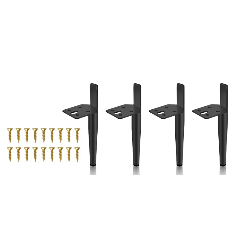 

BAAG-4 PCS Gold Metal Table Legs Maximum Load 600 Kg Furniture Legs Sofa Foot Cabinet Feet Black