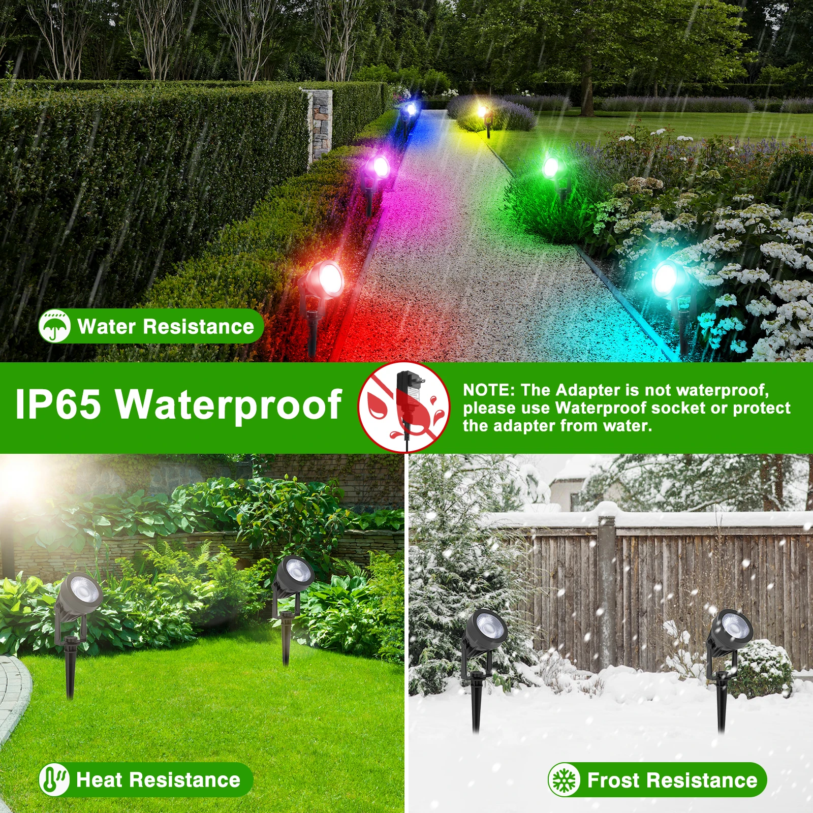 Imagem -04 - Rgb Led Garden Lights Baixa Tensão Iluminação de Paisagem Impermeável Lâmpada ao ar Livre Decoração do Gramado 3000k