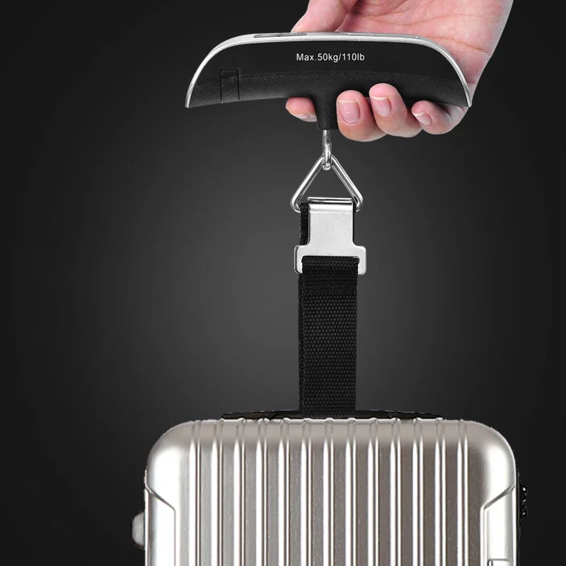 Digital LCD Display 110lb/50kg Electronic Luggage Hanging Suitcase Travel Weighs Baggage Bag Weight Balance Portable Scale Tool