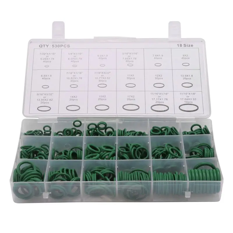 A30P-530Pcs Car R134A Car O-Ring Repair Automotive Air Conditioning Repair Rubber Sealant Box Set