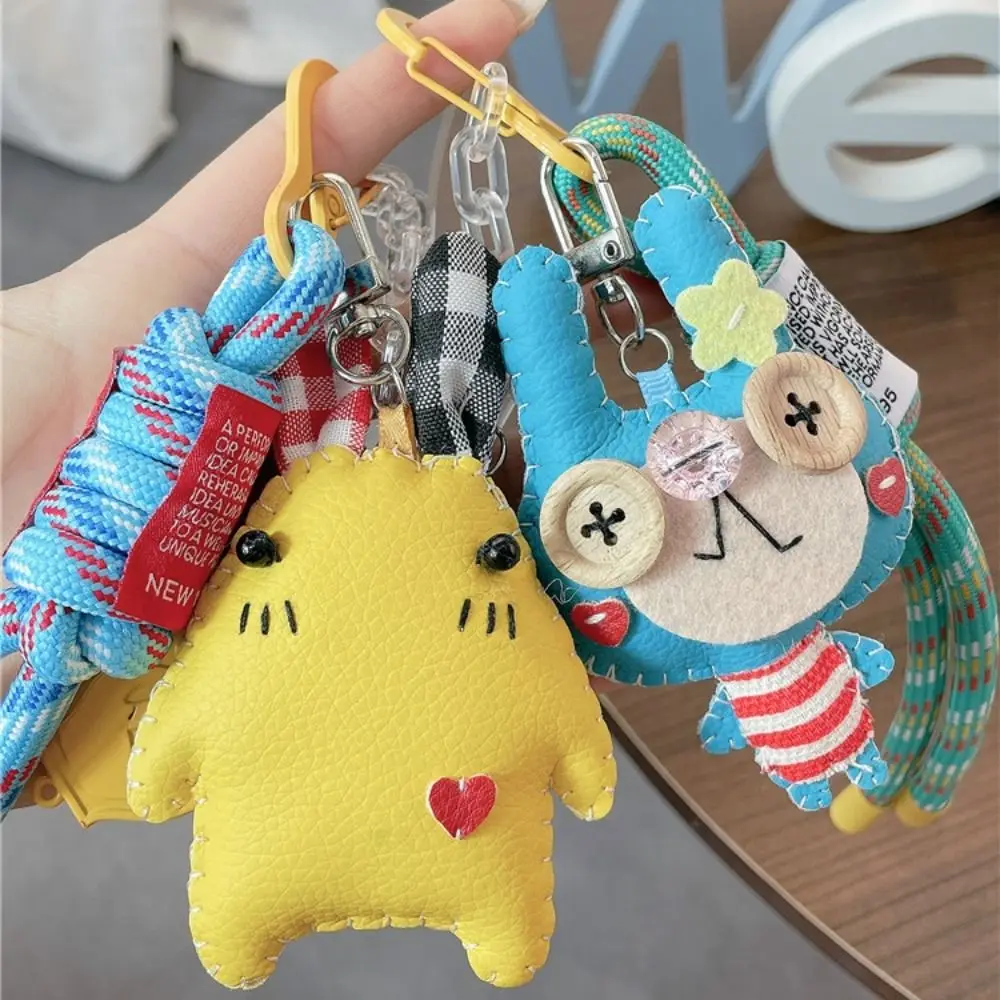 

Creative Exquisite Leather Keychain PU Cute Cartoon Keychain Bag Ornament Charm Bag Pendant Couple