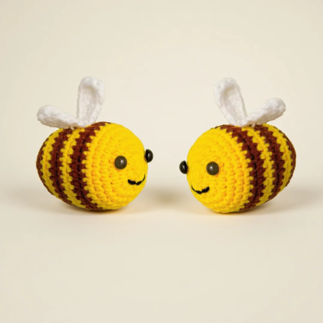 Kit de muñeco de niña Amigurumi de ganchillo de abeja, bolsa tejida de materia prima artesanal para forma de Animal, regalo artesanal para amantes de la artesanía, juguete tejido DIY
