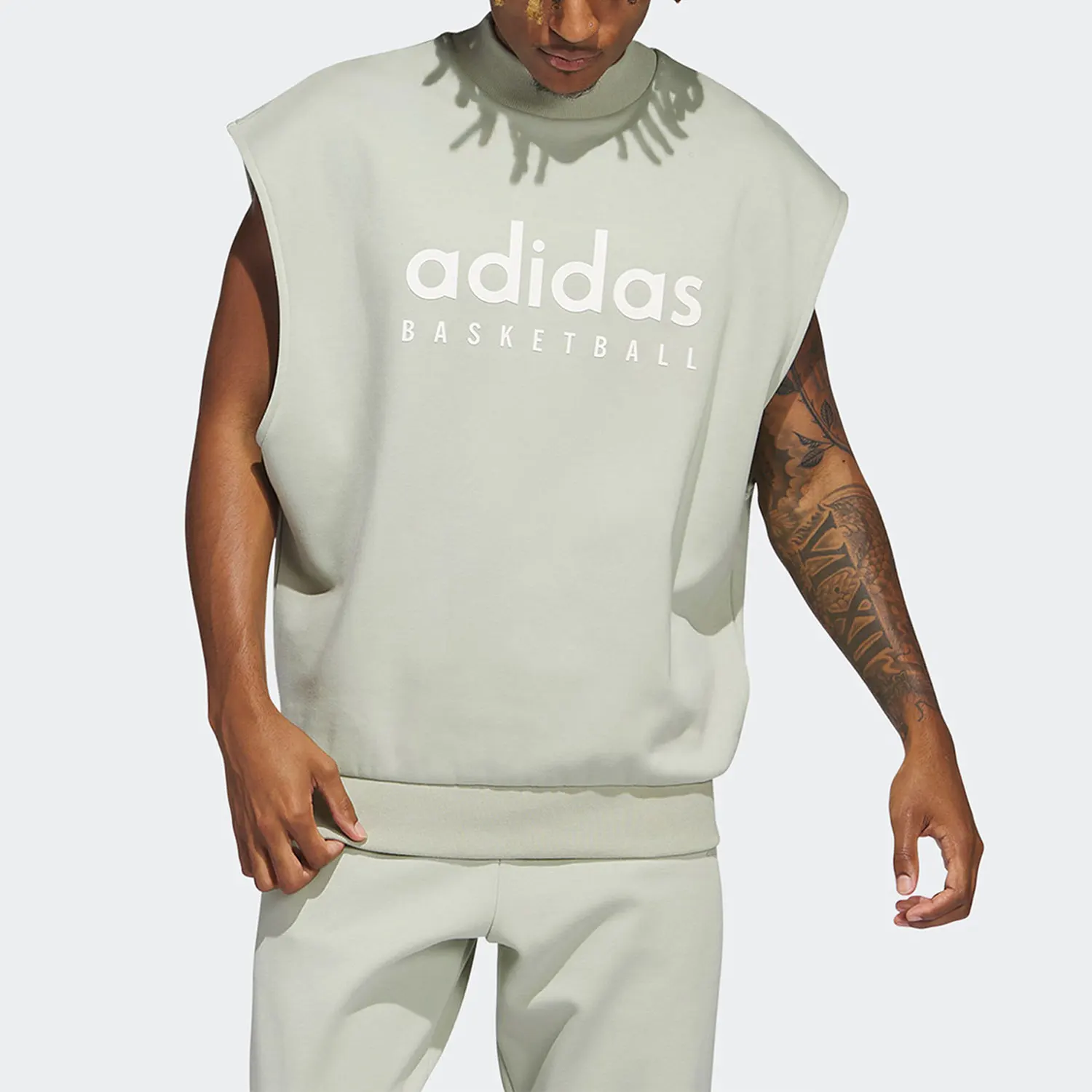 

Adidas genuine Unisex Loose Fit Sleeveless Hoodie Sweatshirt IA3415