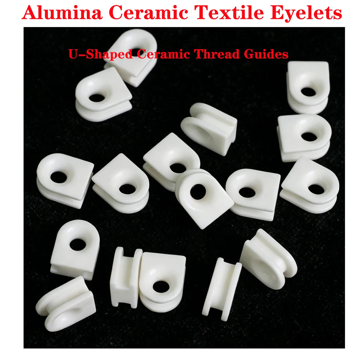 100pcs Alumina Ceramic Textile Eyelets, U-Shaped Ceramic Thread Guides,High Wear-Resistant Yarn Passer for Knitting & Spinning