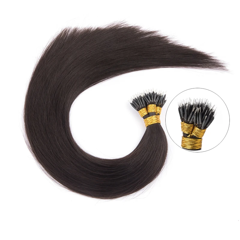 Natural Nano Rings Hair Extensions Micro Beads Hair Extensions Straight Platinum Remy Human Microring Hair Pre-Blonde 1g/Pc