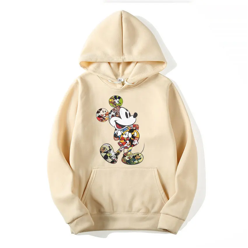 Mickey Mouse Scene Unisex Hoodie Cartoon Fashion Couple Oversized Sweatshirt Tops Spring Autumn Pullover