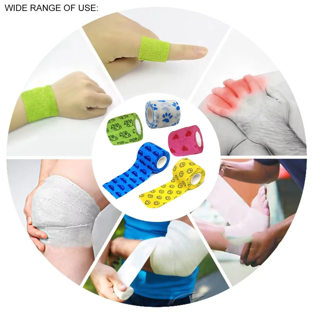 Haustier Hund Katze Medizinische Atmungsaktive Elastische Bandage Vlies Haustier Selbst Haftende Wunde Outdoor Versenkbare Sport Band Hund Zubehör – Detail 8