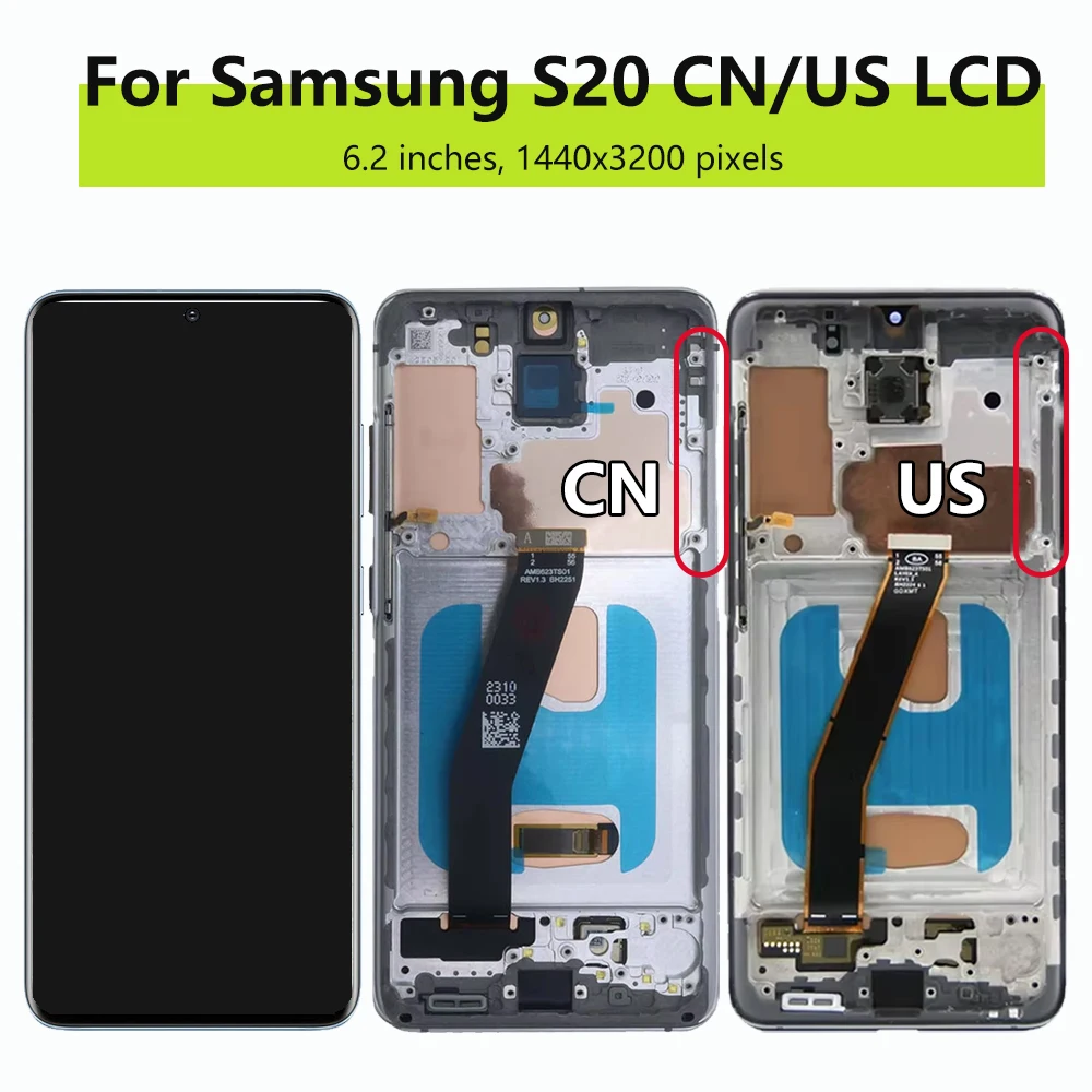 Super AMOLED LCD For Samsung Galaxy S20 G980 G981 LCD Display Touch Screen Assembly Digitizer Replacement